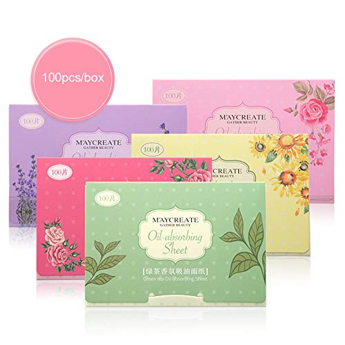 Ocamo Facial Oil Blotting Paper,100 Pcs/box Face Oil Absorbing Paper Fibres Breathable Linen Pulp Blotting Paper