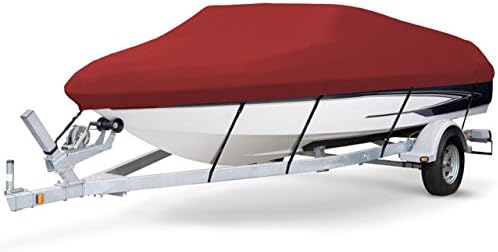 7oz Solution Dyed Polyester RED, Styled to FIT Boat Cover for SEA Hunt Ultra 196 W/O SKI Tow BAR 2013-2018