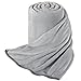 RISAR Flannel Luxury King Size Blanket Soft Warm Cozy Plush Throw Fuzzy Microplush Lightweight for Bed Sofa Couch 90 by 108 Inches, Gray