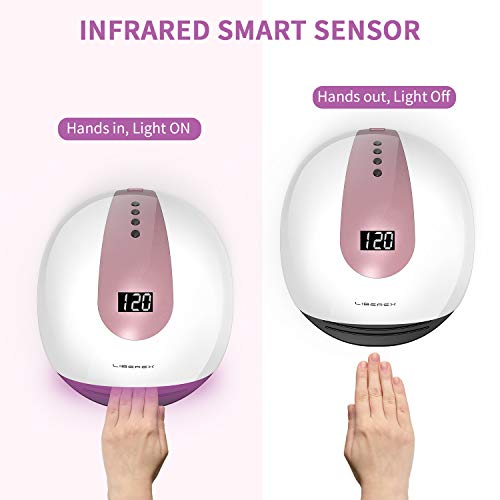 Liberex UV Nail Lamp - LED Nail Dryer, Professional Curing Light with Smart Sensor, LCD Display, 4 Timer Settings for all Fingernail & Toenail Gel Nail Polish