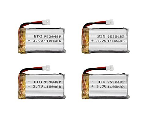 BTG 3.7V 1100mAh 25C Upgrade Rechargeable Lipo Battery (4CPS) for Syma X5SW X5SC RC Quadcopter Spare Parts
