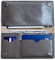 Leather wallet for men women.Travel Case. Passport travel holder (marble)