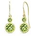 Gem Stone King 14K Yellow Gold Green Peridot Drop Dangle Earrings For Women (2.04 Cttw, Gemstone August Birthstone, Round 6MM and 3MM)
