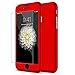 Aulzaju iPhone 6 Plus/6s Plus Full Body Case,iPhone 6 Plus Red Front Back Case with Tempered Screen Protector for iPhone 6s Plus Sleek Shockproof Cover