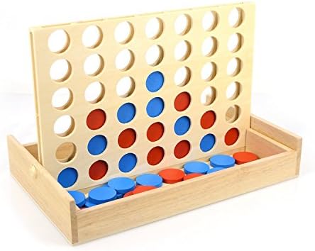 Connect Four,Connect 4 Game,Four in a Row. 4 in a Row Wooden Game,Classic Family Toy,Board Game For Kids and Family For Fun