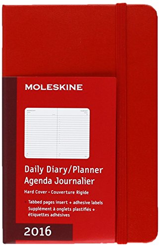 B.o.o.k Moleskine 2016 Daily Planner, 12M, Pocket, Scarlet Red, Hard Cover (3.5 x 5.5)<br />TXT