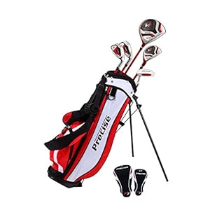 Precise X7 Junior Complete Golf Club Set for Children Kids – 3 Age Groups Boys & Girls – Right Hand & Left Hand! (Red…