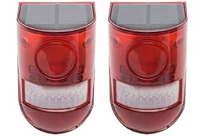 BWWNBY Solar Sound & Light Alarm Motion Sensor 110 Decibels Siren Sound Alert & 6LEDs Flash Warning Strobe Security Alarm System for Farm Villa