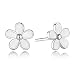 BAMOER Daisy Flower Earrings 925 Sterling Silver Earrings Darling White Daisy Hawaiian Flowers Tiny Stud Earrings for Women primary
