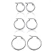Jstyle Jewelry Women's Cute Small Hoop Earrings Stainless Steel 3 Pairs a Set