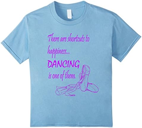 unisex-child Dancing Shortcut to Happiness T-Shirt Ballet Shoes Sketch 6 Baby Blue