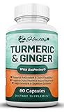 Turmeric Curcumin with Ginger & Bioperine - Best Joint Pain Relief, Anti-Inflammatory, Antioxidant & Anti-Aging Supplement with 10mg of Black Pepper for Better Absorption (60 Count)