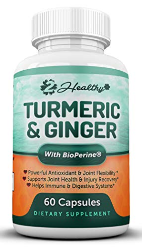 Turmeric Curcumin with Ginger & Bioperine - Best Joint Pain Relief, Anti-Inflammatory, Antioxidant & Anti-Aging Supplement with 10mg of Black Pepper for Better Absorption (60 Count)