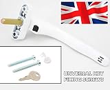 Heather White Replacement UPVC Window Handle 43mm Spindle Inline Espag Lockable view 7