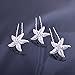 Didder 6 Pieces Crystal Starfish Sea Star Hair Pins Rhinestone Hair Pins Hair Clip in Silver Wedding Bridal Accessory