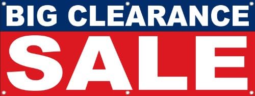 Big Sale Banner Sign Big Clearance Retail Store Sign Banners Big Sale Clearance (24 x 60 inches (2 x 5 Feet))