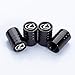 HEY KAULOR 5 Pcs Tire Valve Stem Caps (4pcs) Car Tire Valve Stem Air Caps Cover + (1pcs) Keychain for Lexus Black
