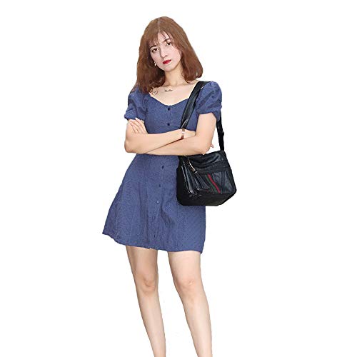 Crossbody Bags For Women Pocketbooks Soft PU Leather Purses and Handbags Multi Pocket Shoulder Bag (BLACK-5)