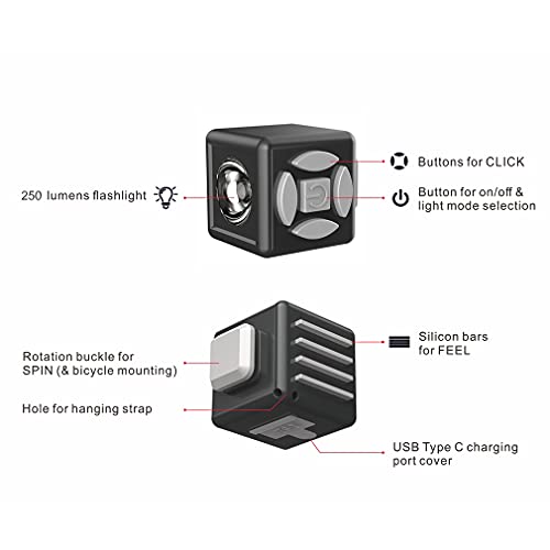 ZOFO LED Flashlights Rechargeable, Mini Handheld Flashlight for Kids, High Lumens Bike Lights, 3 Modes, Pocket Flashlight with USB Charging, IPX4 Waterproof- Camping, Night Hiking, Emergency(Black)