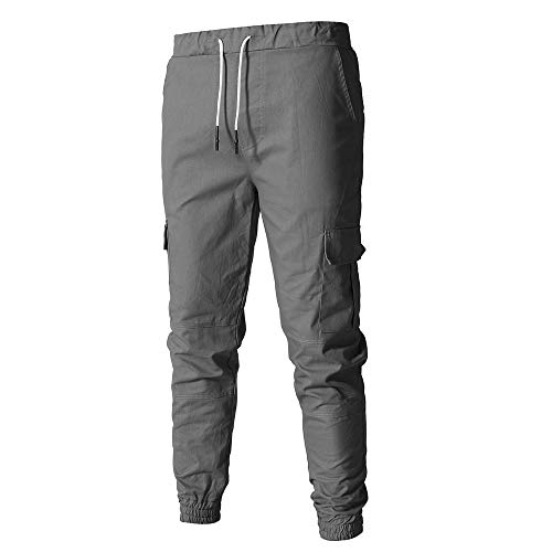 iYBUIA Men's Jogger Pants in Basic Solid Colors and Stretch Twill Fabric - Thumbnail 2