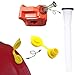 ORANDESIGNE 6 Set Can Spout Replacement Kit Old Style Flexible Pour Spout Nozzle Part with Gaskets Collars Stopper Caps Vent Cap for Blitz Gott Essence Plastic Can Water Jug