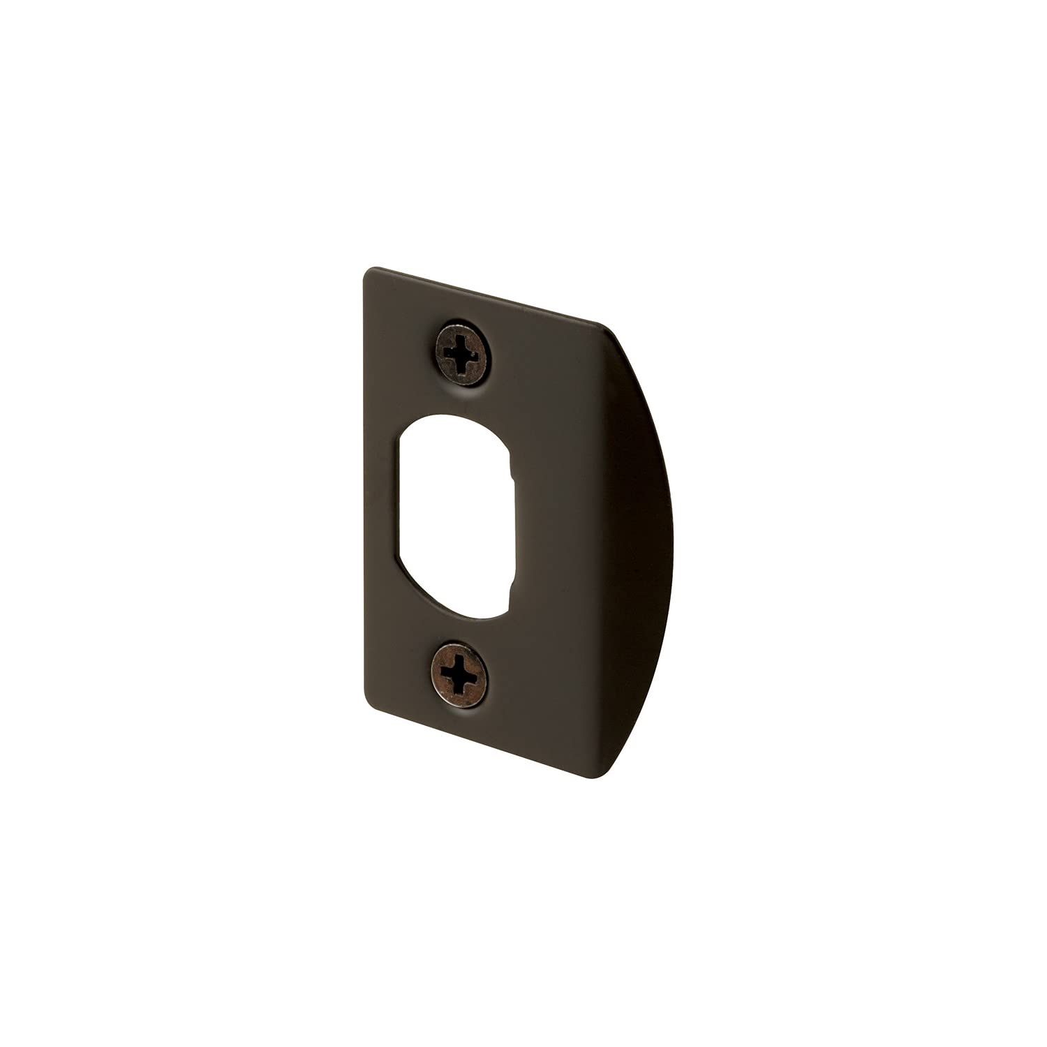 Photo 1 of Prime-Line E 2516 Door Latch Strike Plate, Steel Construction, Classic Bronze Finish (2 Pack)