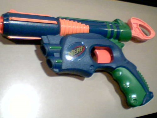 2003 Hasbro Nerf Tech Target Dart Tag Foam Dart Guns Blaster Toys Single Shot (Requires Darts for This Particular Dart Gun)(blue/green/orange Color Version)