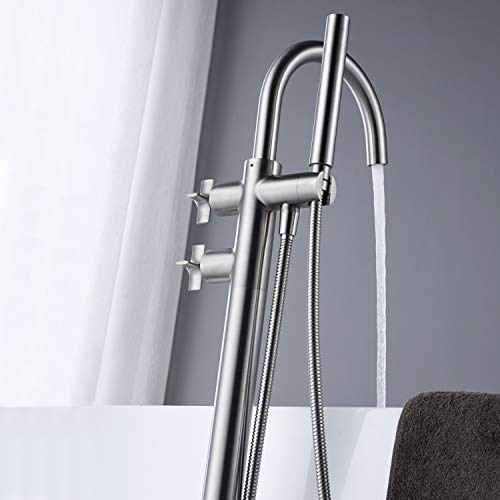 Artiqua Tub Filler Freestanding Bathtub Faucet Brushed Nickel Floor