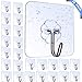 EKKONG Reusable Adhesive Hooks, Transparent Heavy Duty Wall Hooks with No Scratch, Waterproof and Oilproof for Bathroom, Bedroom, Kitchen, Refrigerator Door, Wall and Ceiling (24pack)