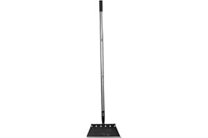 FUOYLOO Garden Flat Shovel Scraper: Metal Snow Ice Remover - Long Handle Multifunctional Stainless Steel Floor for Boat Botto