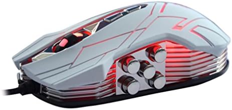 DaySeventh Wired Gaming Mouse 2017 New Version 10D 4000DPI Optical LED Mice For DotA FPS Laptop PC (White)