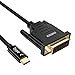 USB C to DVI Cable (4K@30Hz), CHOETECH (6ft/1.8m) USB 3.1 Type C (Thunderbolt 3 Compatible) to DVI(24+1) Cable for 2017/ 2016 MacBook Pro, 2017 iMac, MacBook 12