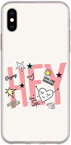 BJJ SHOP Transparent case for [ Iphone XS Max ], TPU flexible silicone shell, design: Motivational phrase, HEY