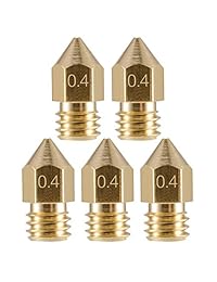 PChero 5 piezas M6 x 1.575 in acero inoxidable Teflon boquilla Throat + 5 piezas 0.016 in latón extrusor boquilla cabezales de impresión para Anet A8 MK8 Reprap 3D Impresoras