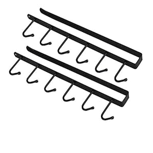 FORKLS 6 Hooks Under Shelf Cup Holder Stand for Kitchen Multi-Functional Utensil Rack for Hanging Under Cabinet Coffee…