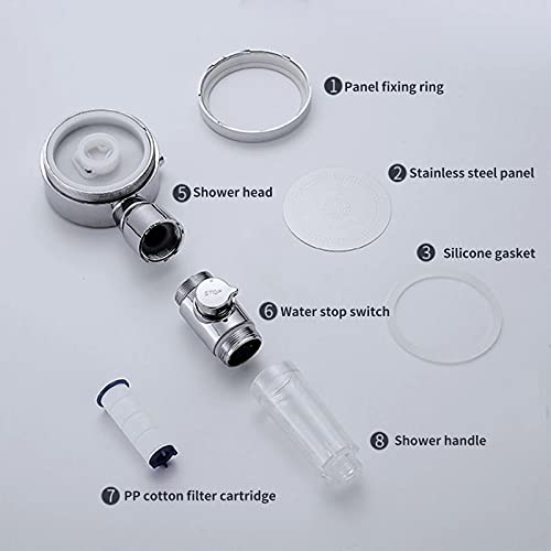 Shower Head, Aniston Upgraded Adjustable Pressure Ion Shower Head, 3 Modes of Adjustable Filter Shower Head for Hard Water Low Water Pressure, Comes with a Replaceable PP Cotton Filter Element
