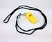 QTMY Plastic Coach Whistles with Lanyard, Pack of 6 (Yellow)