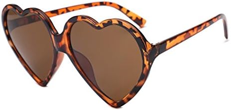 Mintu Fashion Unisex Sunglasses, Heart-shaped Shades Integrated UV Glasses (Brown)