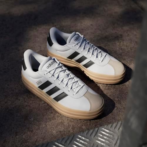 Mujer VL Court Bold Shoes, FTWR White/Core Black/Wonder Beige, 36 2/3 EU