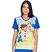 Tooniforms By Cherokee Women's V-Neck Knit Panel Doc Mcstuffins Print Scrub Top