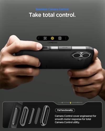 Spigen Tough Armor T MagFit designed for iPhone 17 case cover [MagSafe compatible] with [Capacitive Camera Control Button] and Kickstand - Black