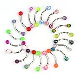 20pcs lot Tragus Balls Ball Eyebrow Rings Stainless Steel Barbell Curved Bars