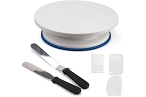 6 Pcs Cake Stand Set, Cake Decorating Supplies, 11 Inch Rotating Cake Turntable for Decorating, Cake Spinner, Cake Decorating