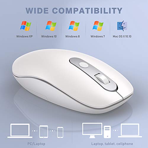 Type C Wireless Mouse, Dual Mode 2.4G USB C Cordless Mouse with USB and