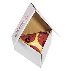 Pizza Socks Box Slice – Pepperoni – Damen Herren Pizza Socken 1 Paar