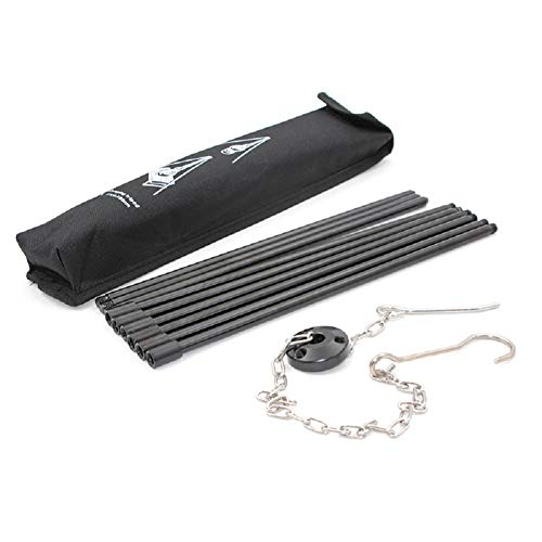 SEMPIYI Portable Outdoor Mini Camping BBQ Cooking Tripod, Aluminum Alloy, Detachable Bracket, Adjustable Hanging Chain, Suitable for Camping, Barbecue. (Black) - Thumbnail 2