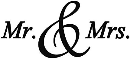 Mr. and Mrs. Wall Decal (Black -Facing as Shown- Small) - Verses and Quotes Collection