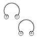Ruifan 8PCS Assorted Colors Surgical Steel CBR Non-Piercing Fake Nose Septum Horseshoe Earring Eyebrow Tongue Lip Piercing Ring with 3mm Balls 16G 8mm