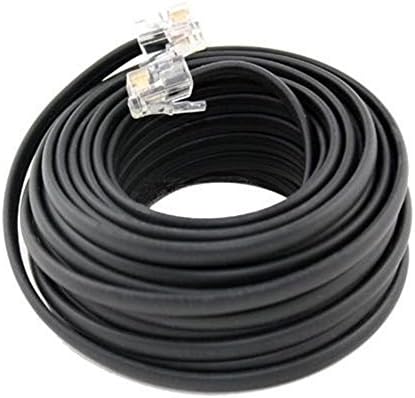 Extension Cords 100 FT Feet RJ11 4C Modular Telephone Extension Phone Cord Cable Line Wire Black