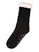 SDBING Women's Winter Super Soft Warm Cozy Fuzzy Fleece-Lined with Grippers Slipper Socks (Black)